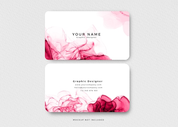 Modern Pink Alcohol Ink Business Card – Free PSD Download