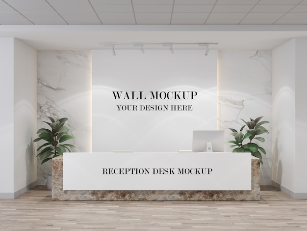 Download Premium Psd Modern Reception Desk And Wall Mockup