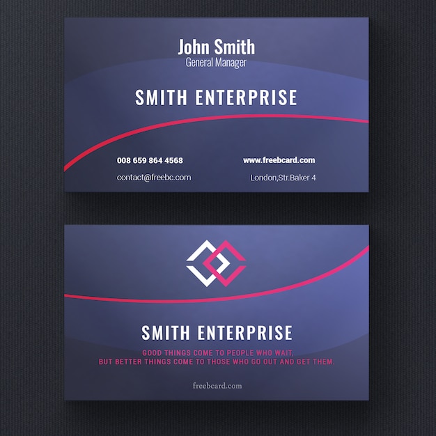 Free PSD modern red and blue corporate card