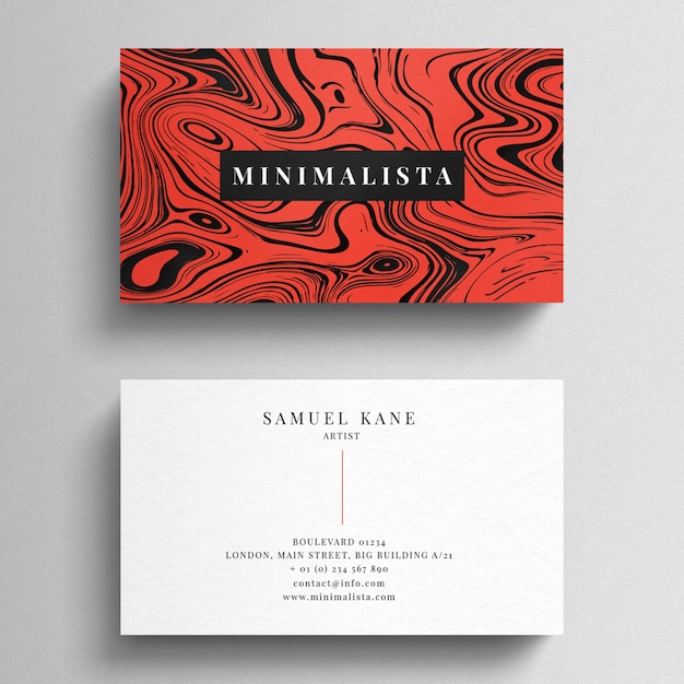 Free PSD modern red business card template