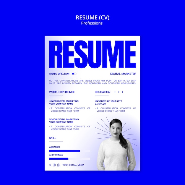 modern resume for digital marketer