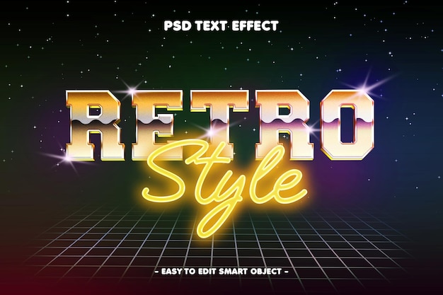 PSD gratuito effetto di testo in stile retro 3d moderno