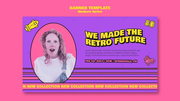 Modern retro banner template