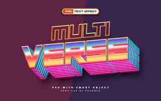 Бесплатный PSD Текстовый эффект modern retro multi verse