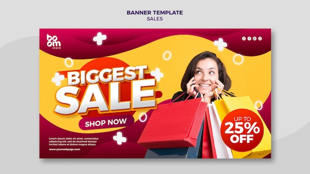 Free PSD modern sales banner template