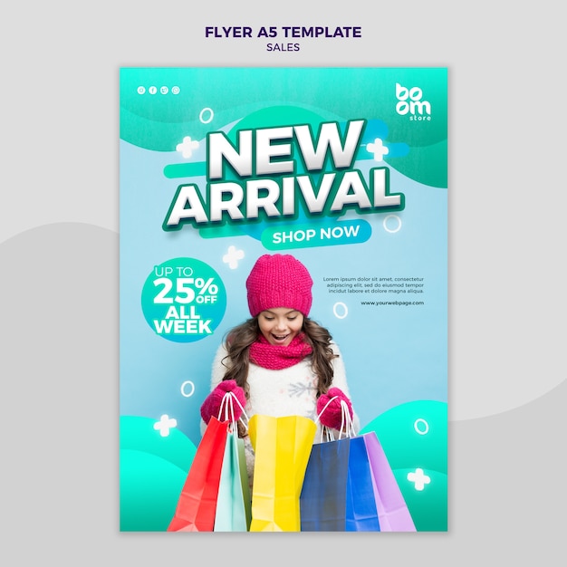 Free PSD modern sales flyer template