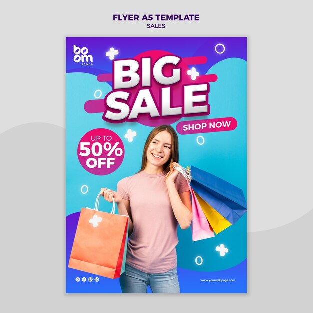 Free PSD modern sales flyer template