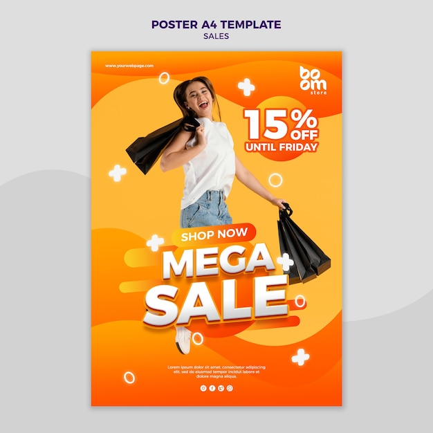 Free PSD modern sales poster template