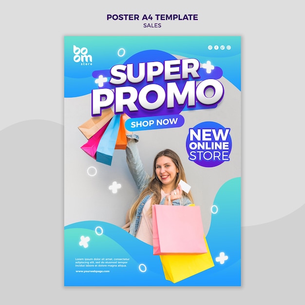 Free PSD modern sales poster template