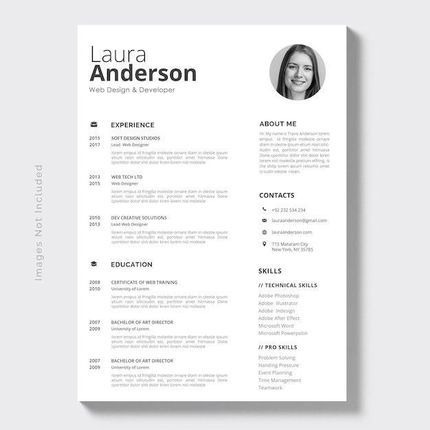 Free PSD modern simple template for curriculum