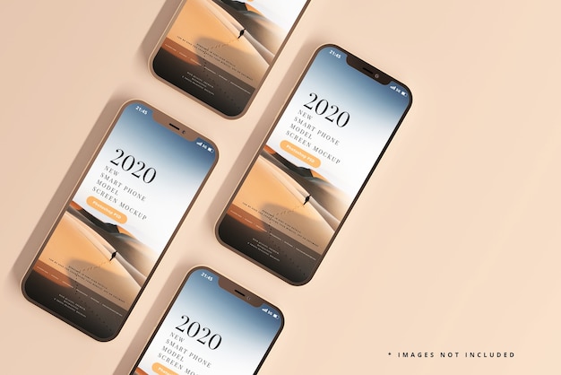 Modern smart phones mockup