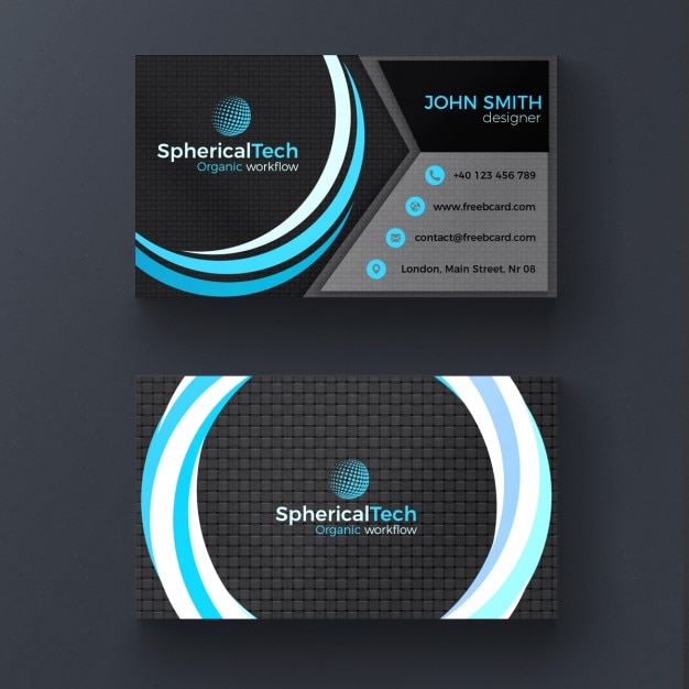 Free PSD modern spherical business card