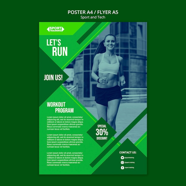 Modern sport and tech poster template
