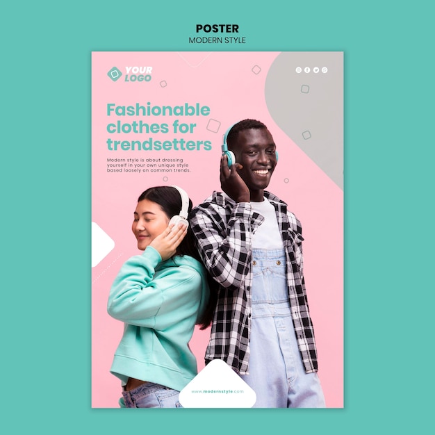 Free PSD modern style concept poster template