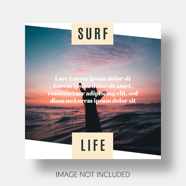 PSD gratuito modello di surf moderno instagram