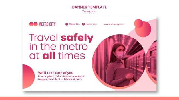 Modern transport horizontal banner