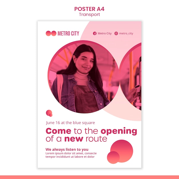 Free PSD modern transport poster template