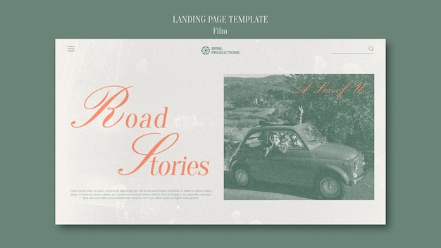 Free PSD modern vintage style film web template