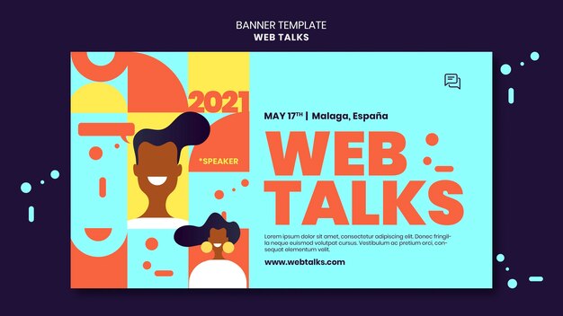 Free PSD modern web talks banner template