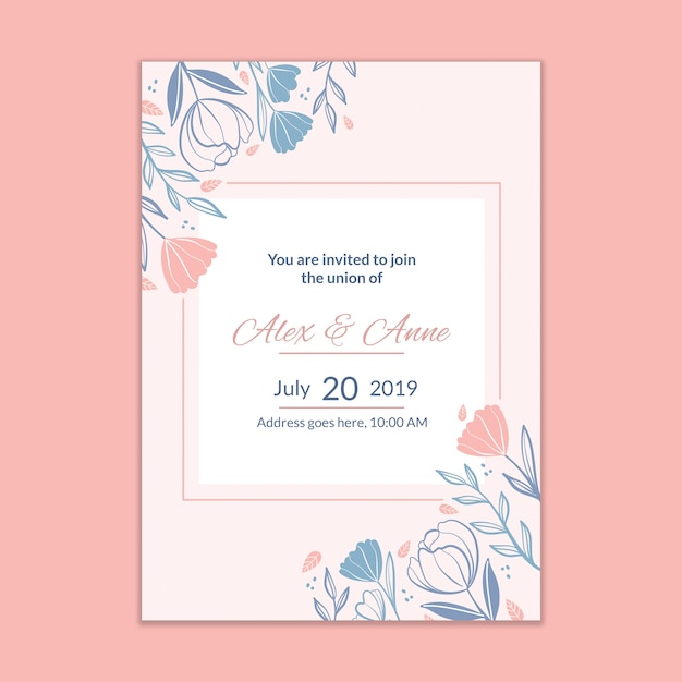 PSD gratuito mockup di invito di matrimonio moderno