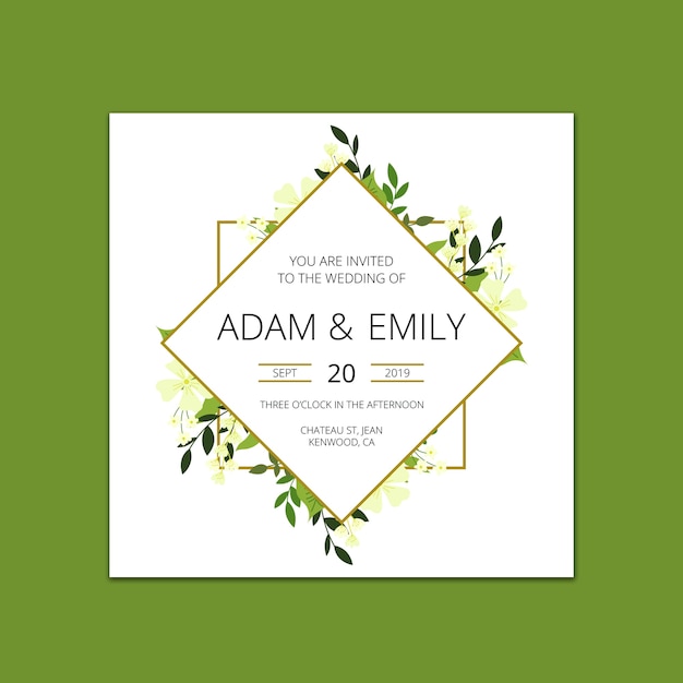 Modern wedding invitation mockup