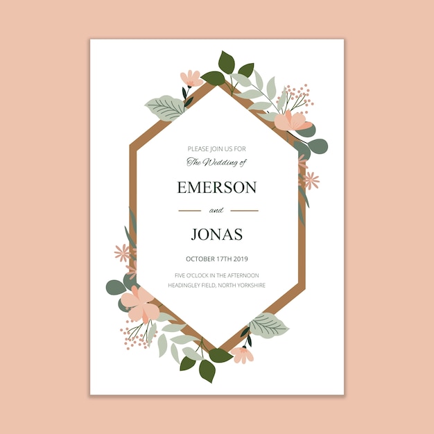 Modern wedding invitation mockup