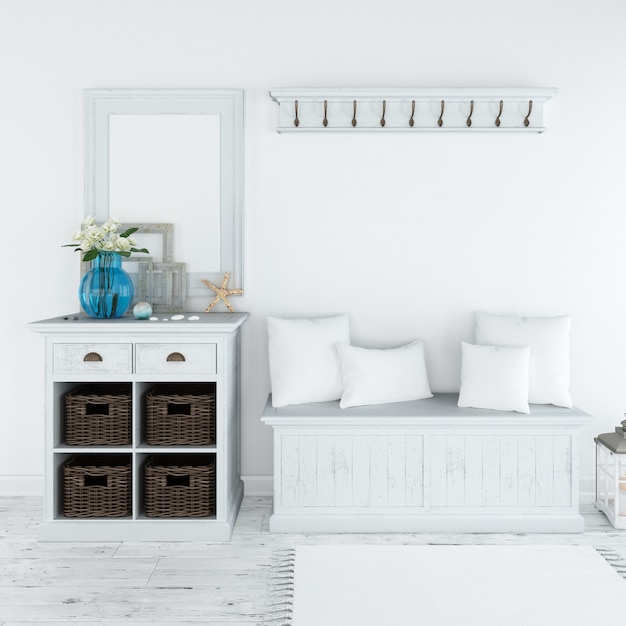 Modern white hall furniture