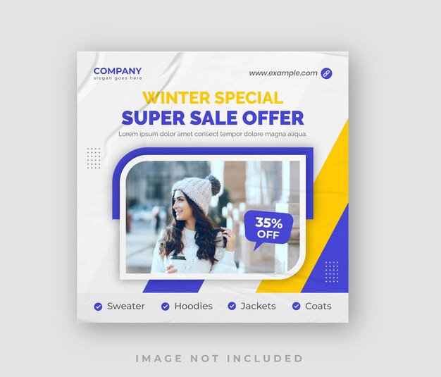 Modern winter sale instagram post or web banner