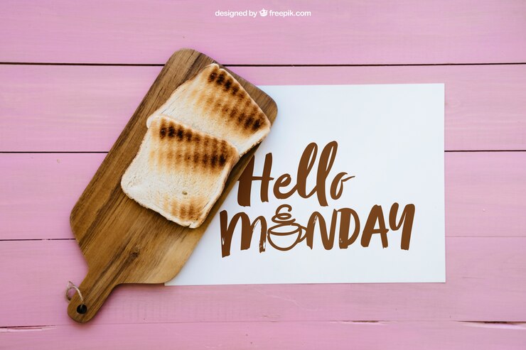 मुफ़्त PSD monday breakfast mockup
