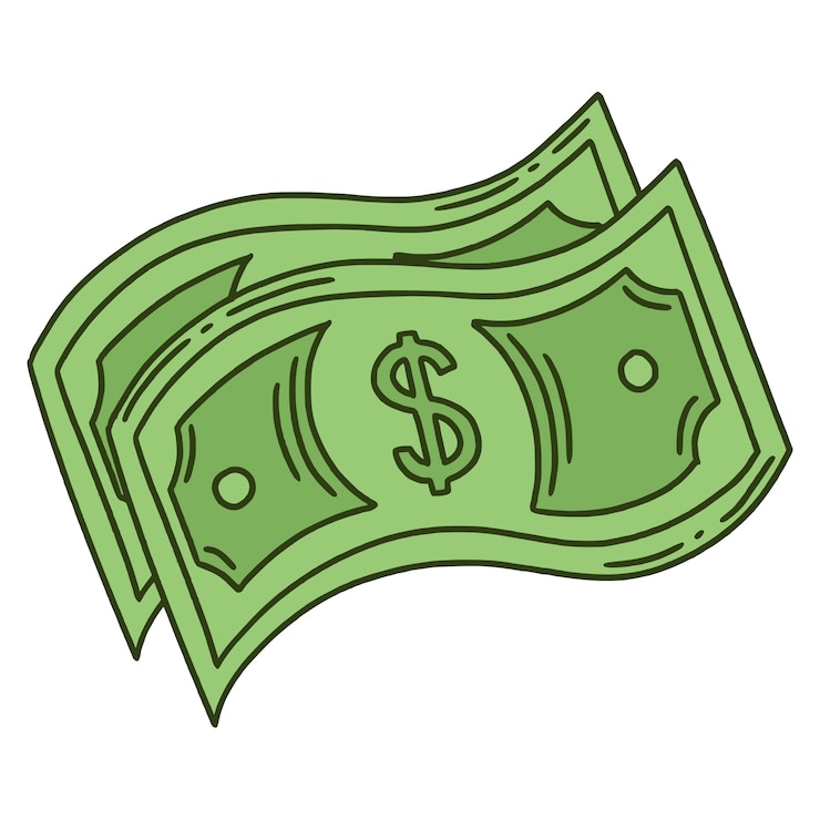 無料PSD お金のイラストを孤立させた
