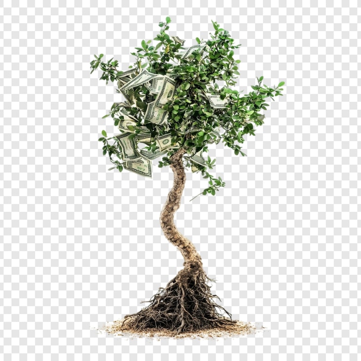 मुफ़्त PSD money tree growth investment and financial success