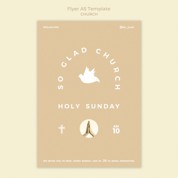 Free PSD monochromatic church flyer template