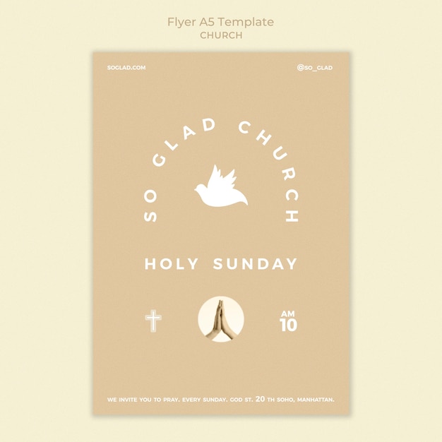 Monochromatic church flyer template