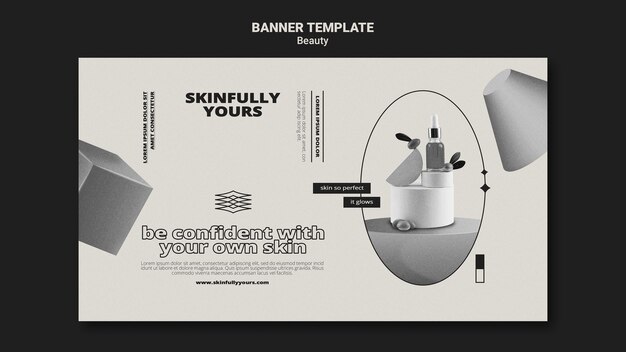 Monochromatic skin care banner template