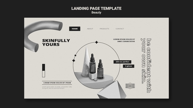 Free PSD monochromatic skin care landing page