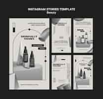 Free PSD monochromatic skin care social media stories