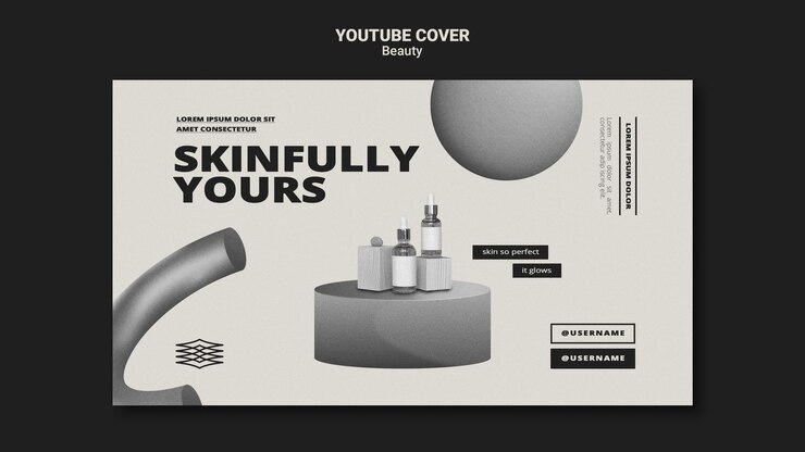 मुफ़्त PSD monochromatic skin care youtube cover