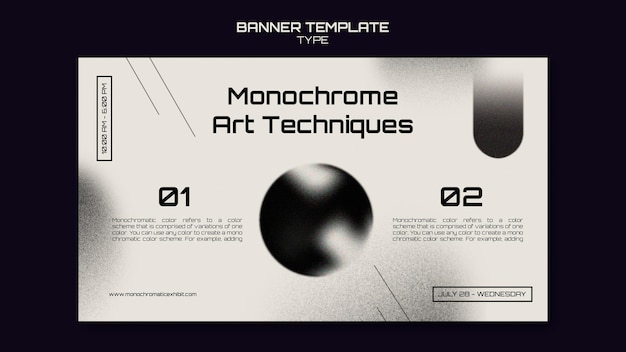 Monochrome art banner template