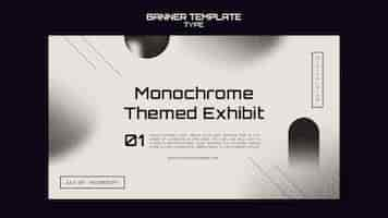 Free PSD monochrome art banner template