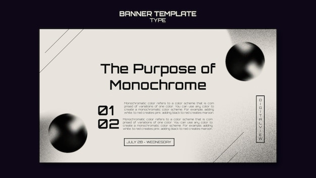 Free PSD monochrome art banner template