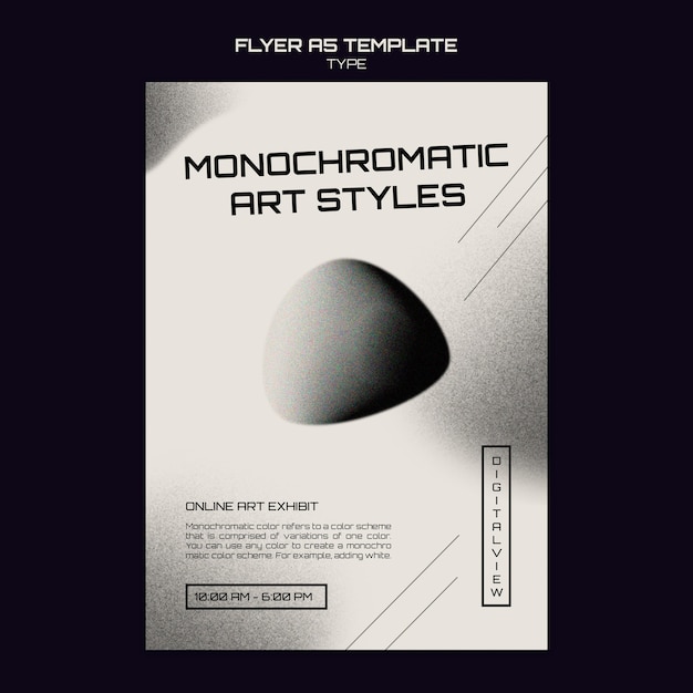 Free PSD monochrome art print template