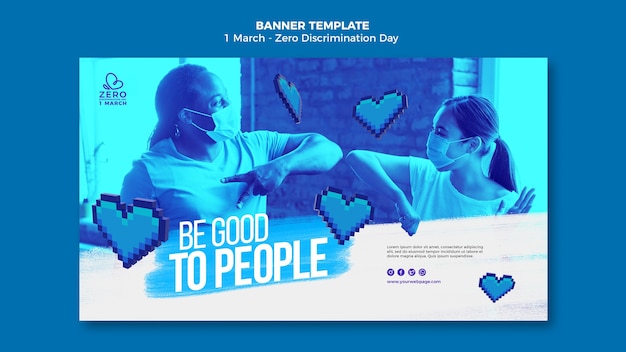 Free PSD monochrome zero discrimination day banner template