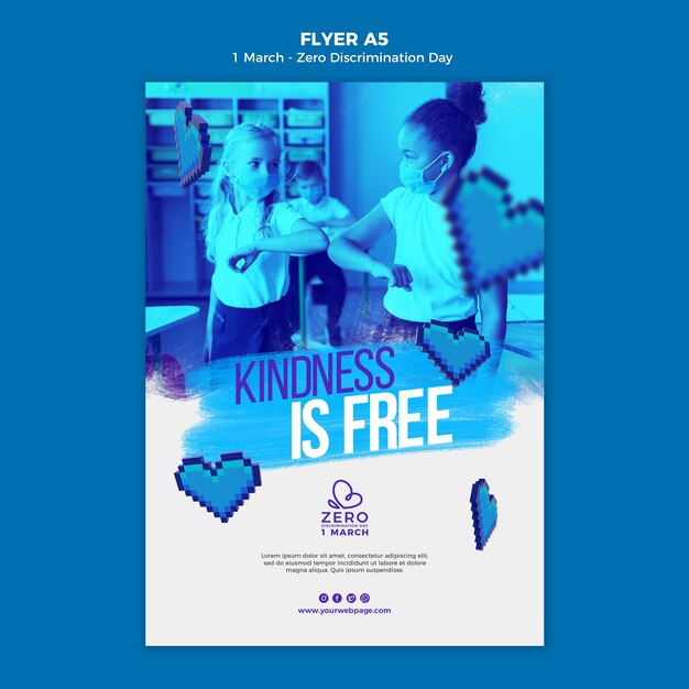 monochrome zero discrimination day flyer template