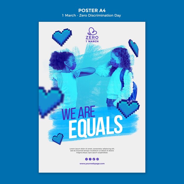 monochrome zero discrimination day poster template