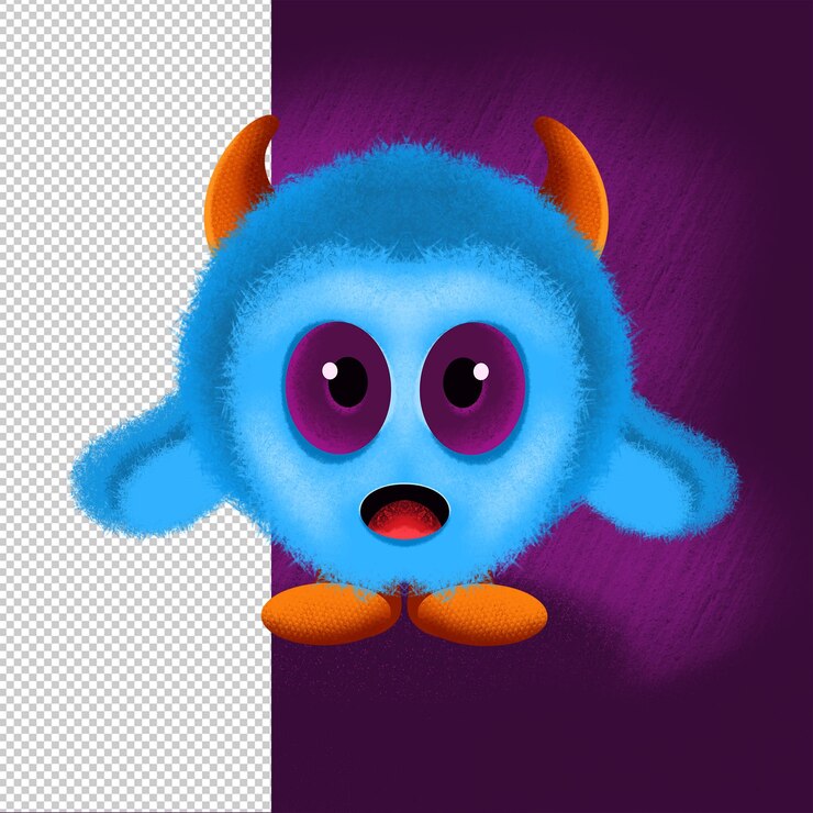 Free PSD monster cute illustration