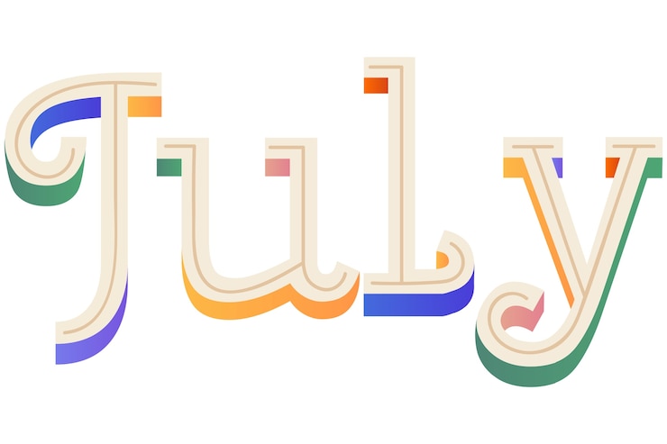 Free PSD month lettering design
