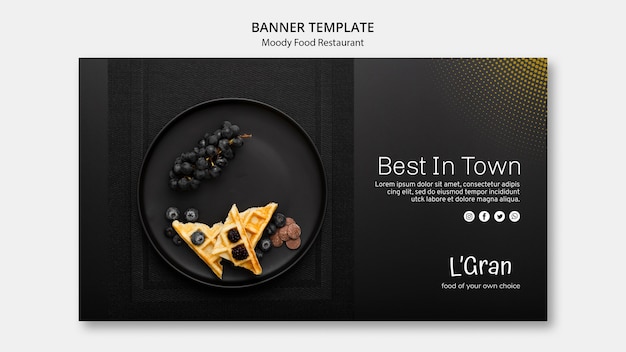 Moody food banner template