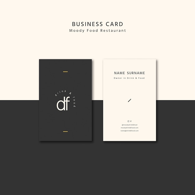 Moody food business card