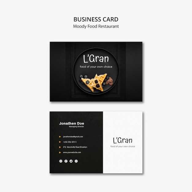 Moody food business card