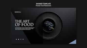 Free PSD moody food restaurant banner template